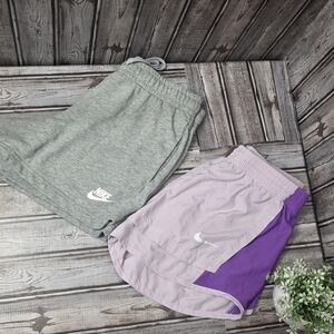 Nike Heather Gray and Lavender Shorts Set